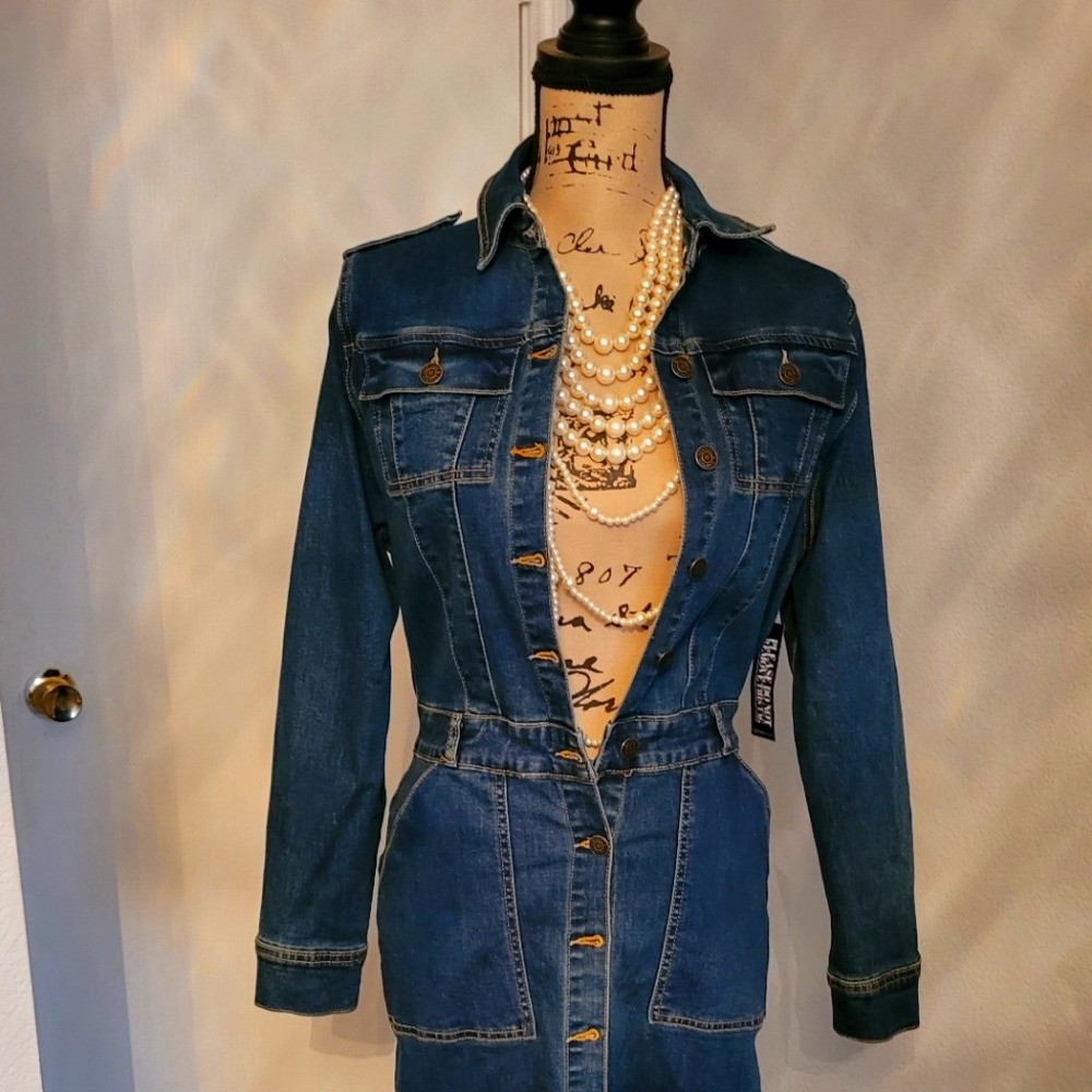 Brand new denim, button down dress. Never worn.